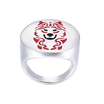 

Wholesale Alaskan Malamute ring with color selection enamel jewelry lovers and owners-Pet unisex 12Pcs/Lot