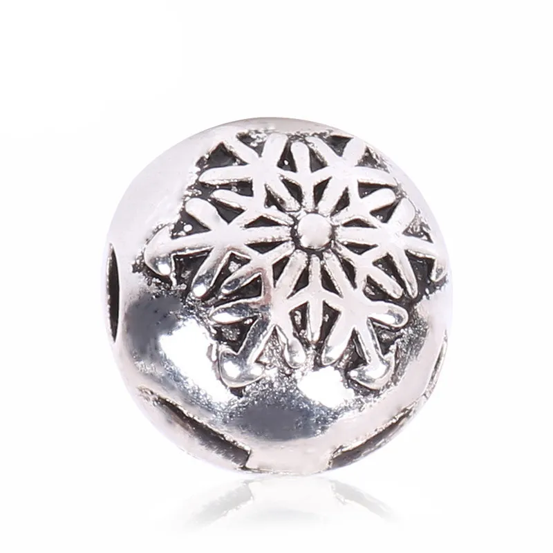 

Couqcy 2019 Alloy Beads Spot Round DIY Beads Stopper Spacer Murano Christmas Snow Bead Charm Fit For Pandora Bracelet Charms