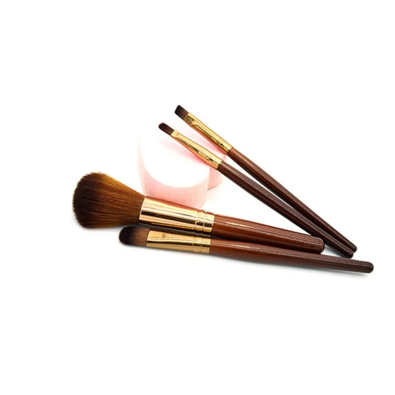 4pcs Mini Makeup brush Set Coffe color Cosmetics Kit de pinceis de maquiagem high-end Make up Tool Hair Foundation Brushes Kit