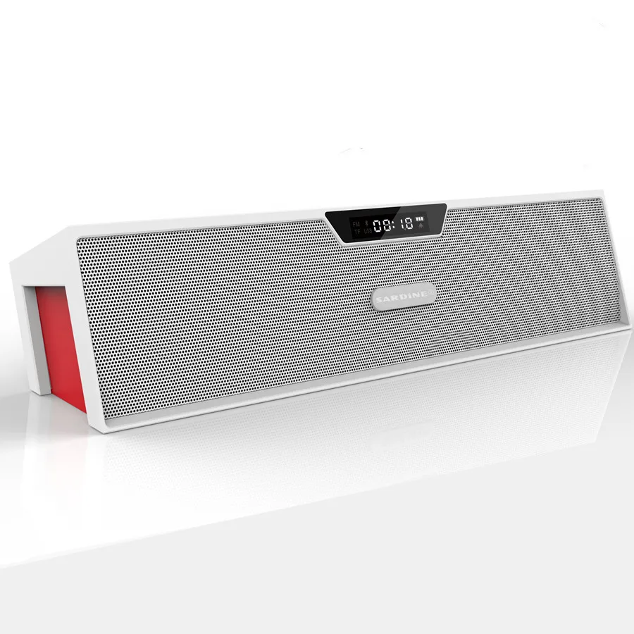 Sardine HIFI Белый Портативный беспроводной bluetooth динамик, Aux Стерео Саундбар FM радио сабвуфер Колонка для компьютера mp3 плеер