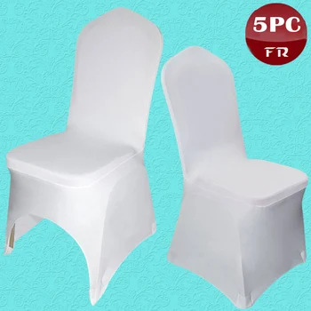 

Ship from FR 5PCS Stretch Elastic Universal White Spandex Chair Covers for Weddings Party Banquet Hotel Lycra Polyester Fabric