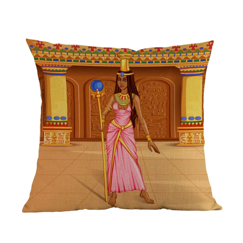 Древние египетские боги Фараон Хнум Хорус собек египетские дворцы иероглифические Наволочки Чехол для подушки декоративная подушка для дивана - Цвет: G