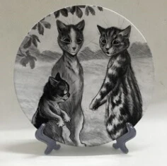 Викторианская эпоха, иллюстратор, декоративная тарелка с изображением anthropomorphic cats, дизайнерский узор, настольные тарелки с украшением, 8 дюймов - Цвет: 16