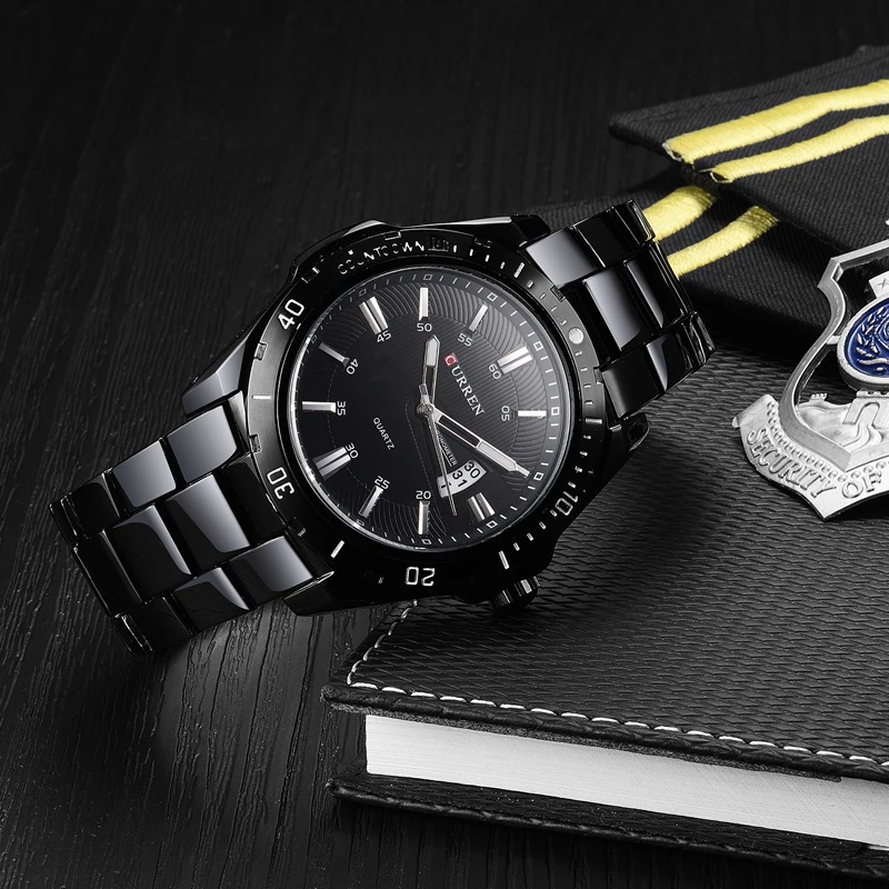  Mens Watches Top Luxury Brand CURREN 2018 Men Full Steel Watches Quartz Watch Analog Waterproof Spo