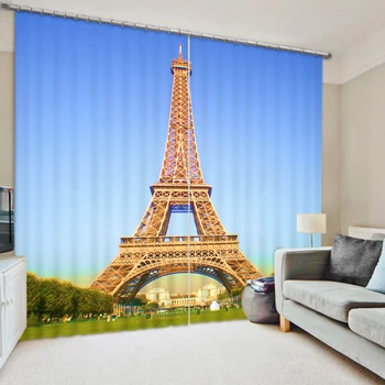 

beach curtains Curtains Decoration European 3D Curtains For Living room Blackout Roaantic Wedding room Bedroom