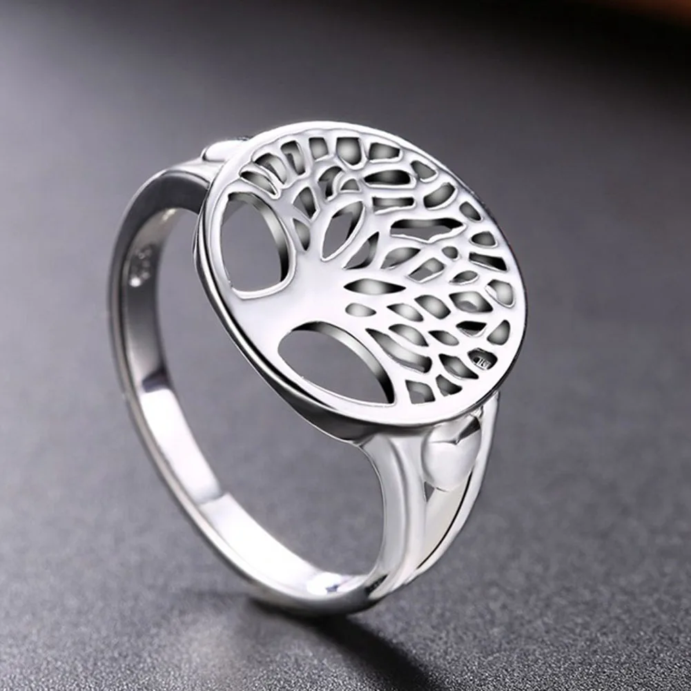 

Tree of Life Ring Classic Accessories Jewelry silver Color Wisdom Tree Rings For Women wholesale