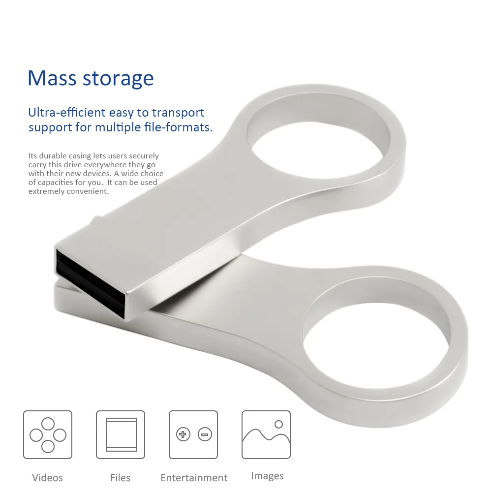 LEIZHA Флешка USB металлический флэш ключ привода кольцо 64 ГБ 32 16 8 4 флеш накопитель