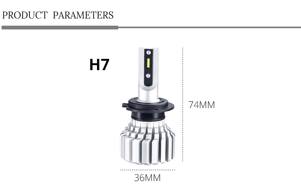 AcooSun H4 H7 Led Bulb Car Headlight Fanless H11 9006 9005 10000LM H15 12V 72W luces Led para auto H1 bombillas Led Canbus Lamp (9)