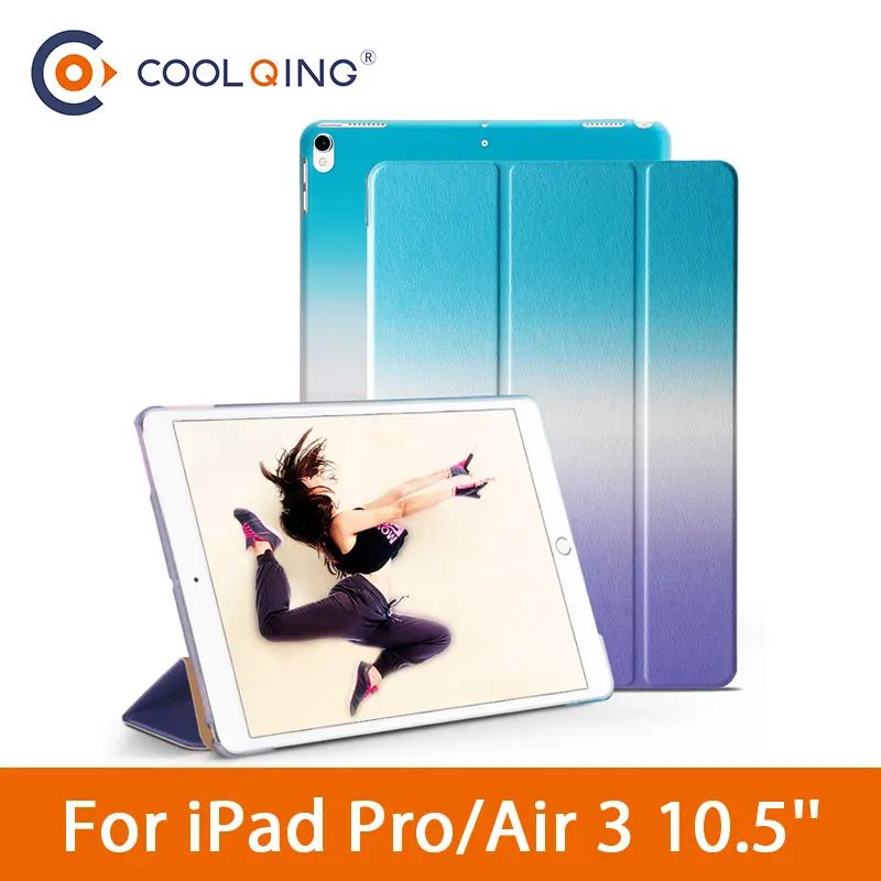 

Color Tablets Case For iPad Pro 10.5 Air 3 10.5 2019 Smart Wake Up Sleep Rainbow Pattern Tablets Cover For iPad Pro 10.5'' Cases