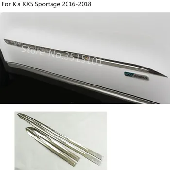 

car styling cover stainless steel Side Door Body trim frame stick Strip part Streamer 4pcs For Kia KX5 Sportage 2016 2017 2018