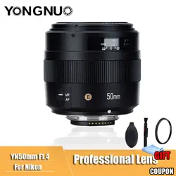 YONGNUO YN50MM 50 мм F1.4N F1.4 E Стандартный объектив с фиксированным фокусным расстоянием AF/MF для Nikon D7500 D7200 D7100 D7000 D5600 D5500 D5300 D5200 D5100