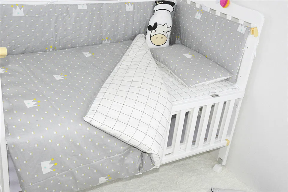 3 шт. детские постельные принадлежности наборы для кровать для новорожденных Органайзер в том числе пододеяльник наволочка плоский лист узор в горошек детский спальный комплект
