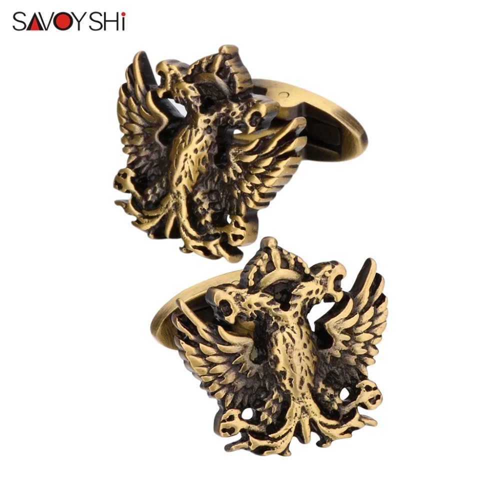 

SAVOYSHI 2 colors available Shirt Cufflinks for Mens High quality Vintage Metal Double-headed eagle Cuff links Brand Jewelry