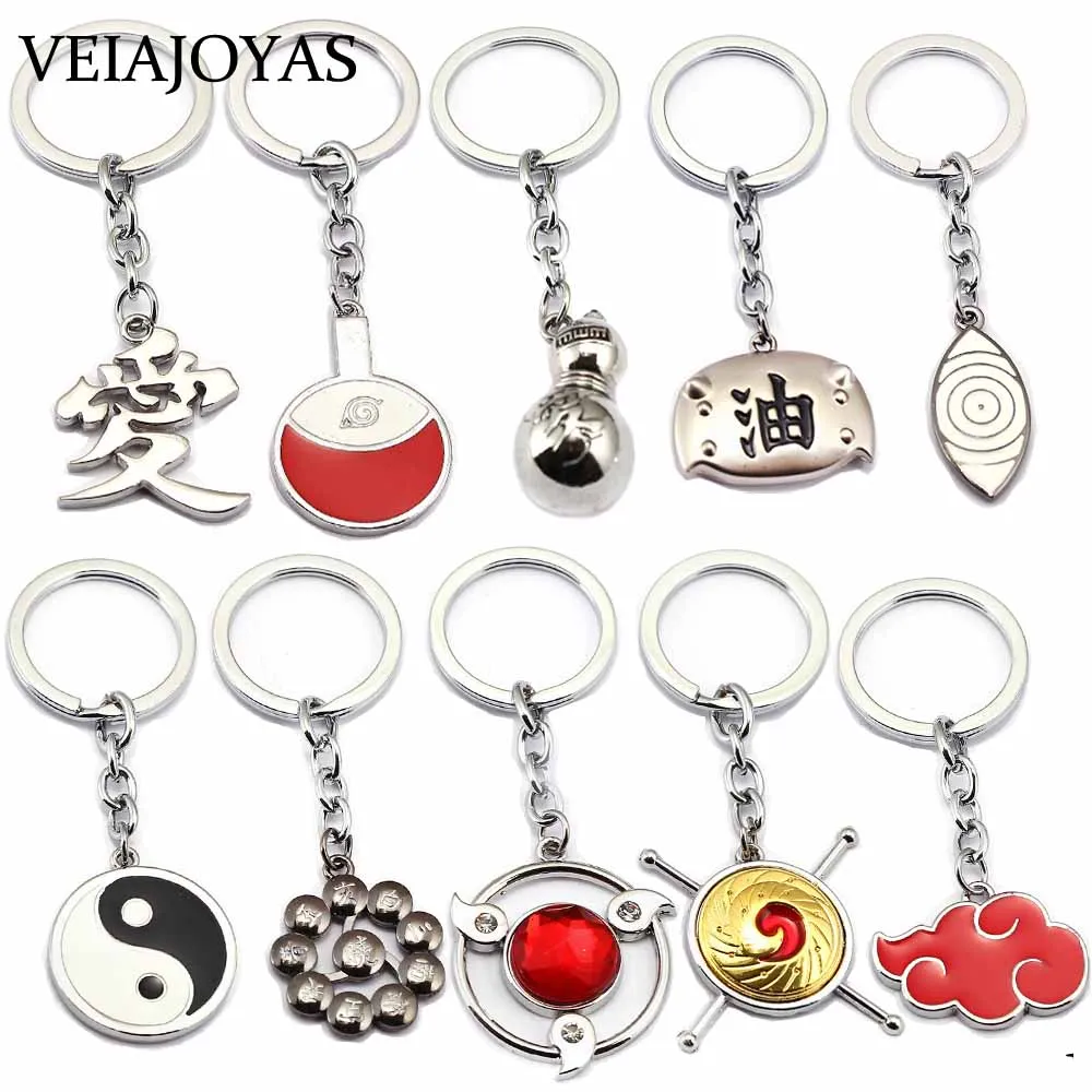 

13Styles Anime Naruto Keychains Uchiha Itachi Sharingan Uzumaki Akatsuki Kakashi Konoha Pendant Charm Car Key Chain Men Chaveiro