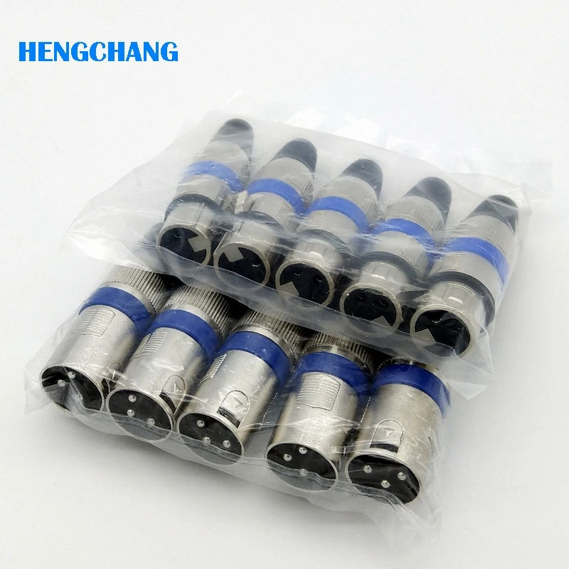 Free shipping 10pcs 3Pin XLR connector Female and Male connector Microphone connector MIC Adapter