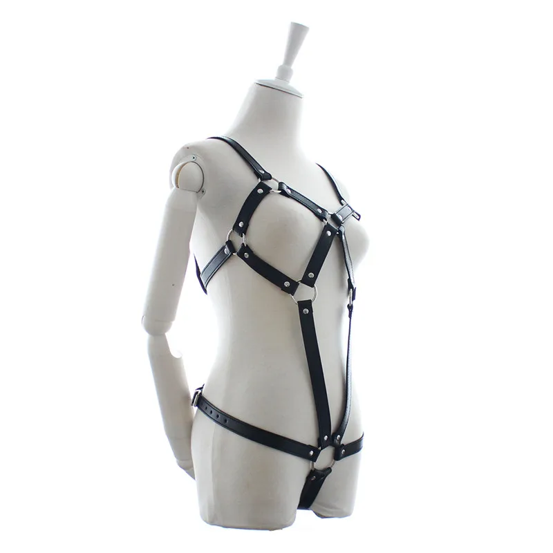 Горячая из искусственной кожи нижнее белье-комбинезон сексуальная открытая промежность Открытые груди платье бондаж женщины секс рабыня костюм пары БДСМ-игра одежда