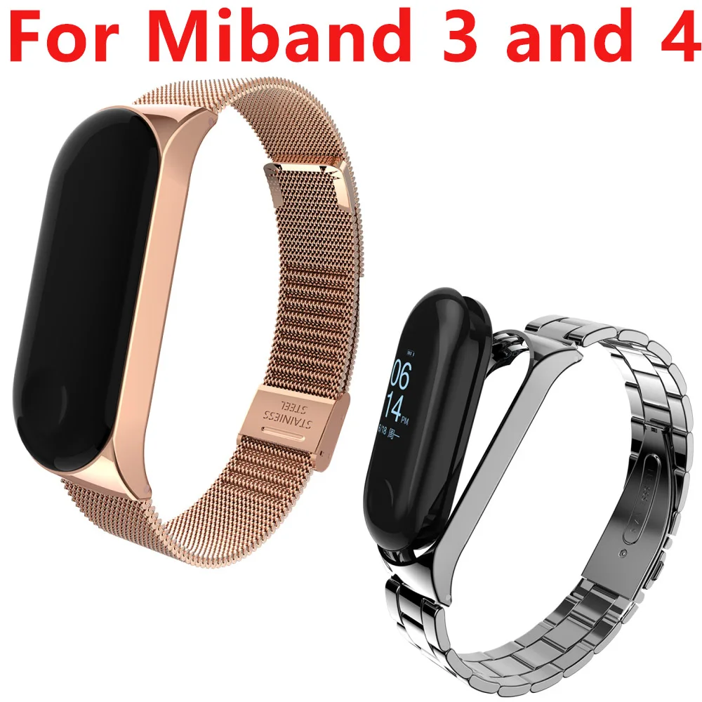 Браслет Для Xiaomi Band 4 или 3 сменный металлический браслет из нержавеющей стали для