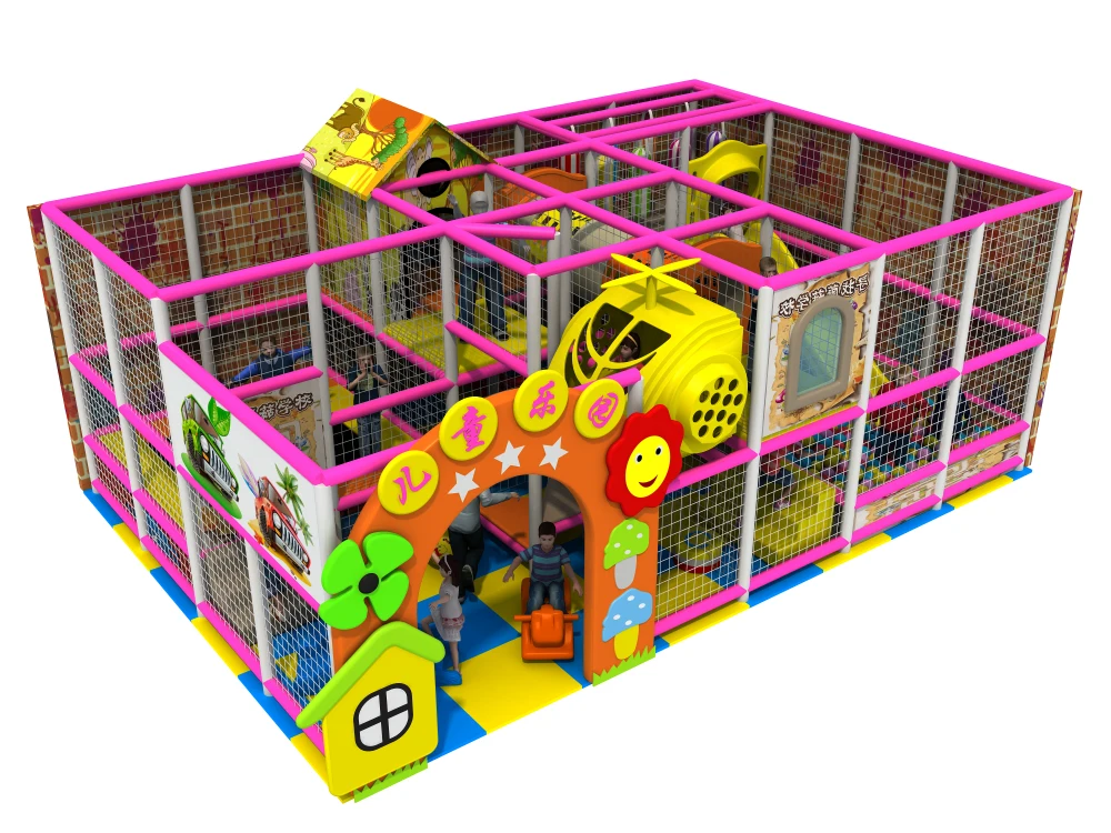 

CE kids candy indoor soft playground center with trampoline and ball pool YLW-IN171022