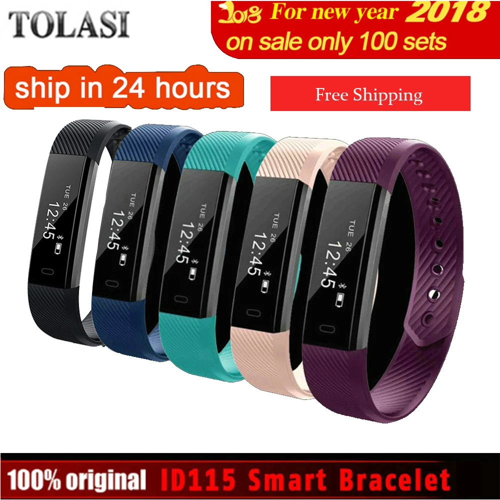 

Smart Wrist ID115 Smart Bracelet Fitness Tracker Band Sleep Activity Sports Vibration Bluetooth Wristband TK47 Mi Band 2 ID107