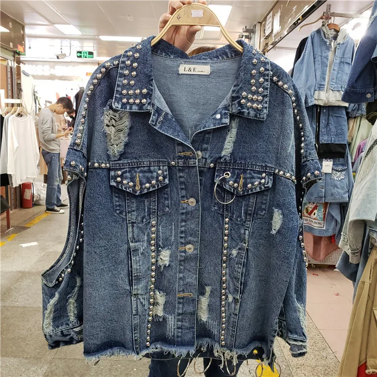 Buy Heavy Rivet Denim Cowboy Coat Women's Studded