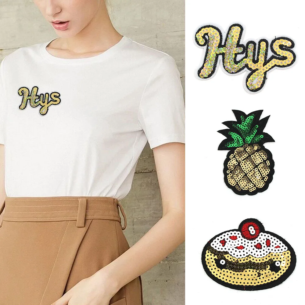 jeans with glitter patches