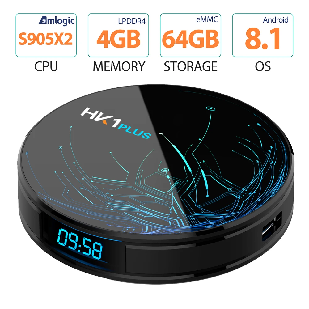 

Android Tv Box HK1 Plus Android 8.1 Amlogic S905X2 4GB 64GB Smart Tv 4GB 32GB 2.4G/5G Wifi H.265 4K 1080P 1000M Media Player