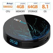 Android Tv Box HK1 Plus Android 8.1 Amlogic S905X2 4GB 64GB Smart Tv 4GB 32GB 2.4G/5G Wifi H.265 4K 1080P 1000M Media Player