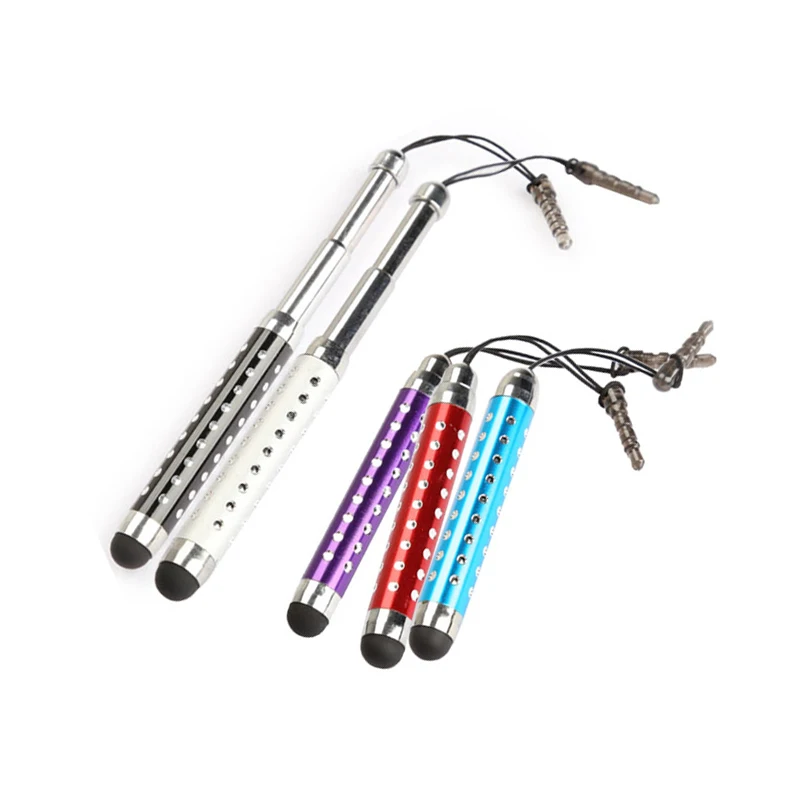 

Retractable 3-tier Capacitive Touchsreen Stylus Pen Styluses With Rhinestone for iPad Tablets QF66