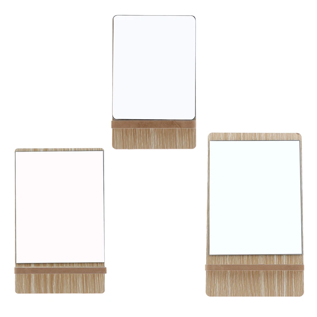 Bathroom Shaving Vanity Mirror Wooden Makeup Mirror Standing Mirror,High Definition Glasses Mirrors for Home,Office,Dormitory
