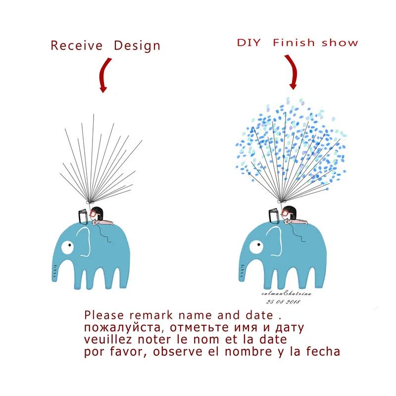 Simple Cartoon Cute Cartoon Elephant Baby Go Best Wishes Birthday