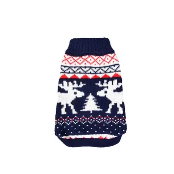 

Warm Dog Sweaters Christmas Turtle Neck Classic Deer and Snow Sweater Pet Jumper Coat for Small Medium Dogs Pug Chihuahua