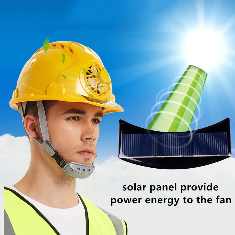 

Solar Power Fan Helmet Resistant Outdoor Working Safety ABS Material Hard Hat Construction Workplace Maintenance Protective Cap
