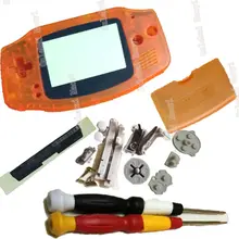 Кристалл оранжевый замена повреждения пластиковый корпус Чехол подходит для GameboyAdvance W/резиновые прокладки X/Y форма отвертки мальчик Advance