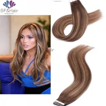Tape in Human Hair Extensions Panio Color 100% Natural Hair Remy Tape Hair Extension 20pcs/set Ombre Tape Hair