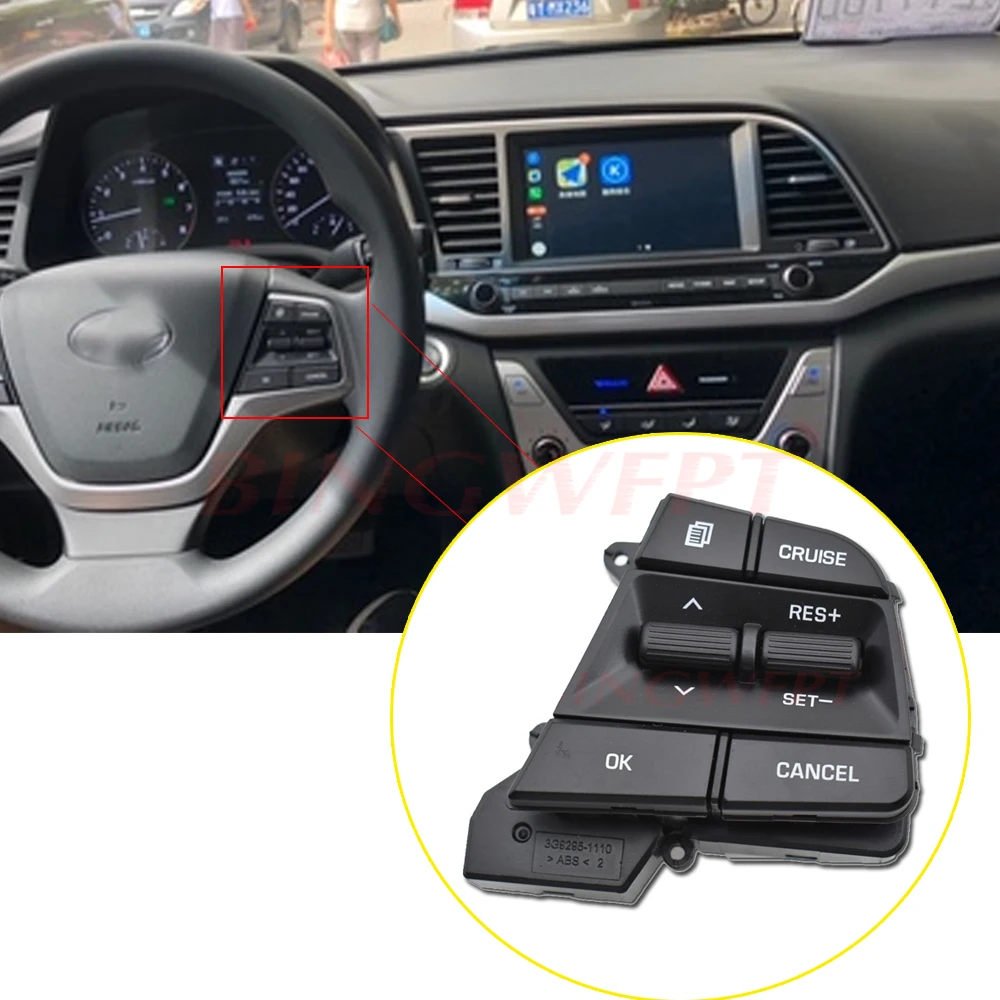 

blue circuit board for Hyundai elantra AD Solaris 20172018 1.6l Car Cruise Control Steering Wheel Buttons Switch Black