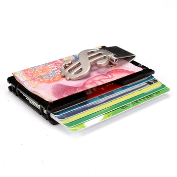 

Aluminum Alloy Slim Metal Business Credit Card Holder Box RFID Anti-chief Travel Mini Wallet Dollar MoneyClip for Women and Men