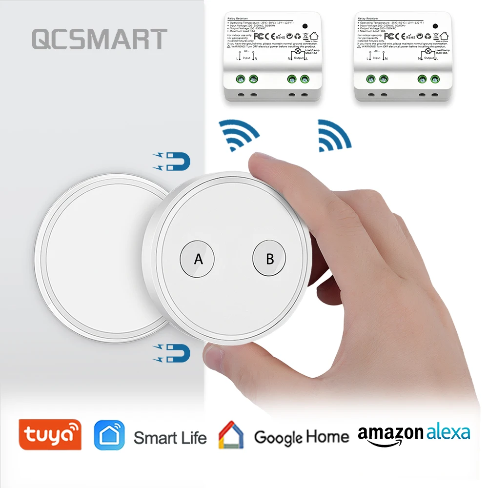 

Tuya WiFi Switch with a Remote, 15A, Smart Life App, Voice Control by Google Home Amazon Alexa Echo IFTTT