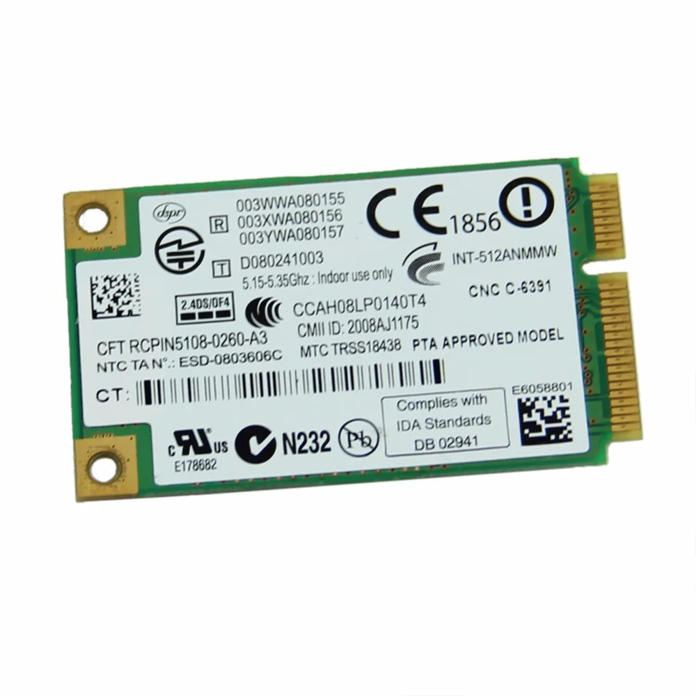 

for INTEL WIFI 5100 DUAL BAND 2.4Ghz 5Ghz WIRELESS N CARD 5.0Ghz MINI-PCI-E 5100AN C26