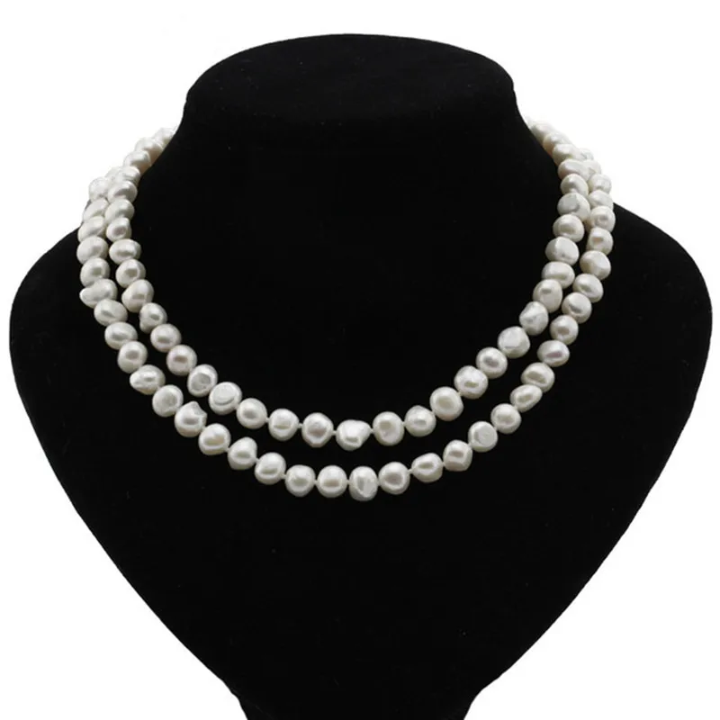 100% Freshwater Pearl Necklace For Women White Natural Pearls Jewelry necklace cultured freshwater pearl necklace jewellery Fine Jewelry