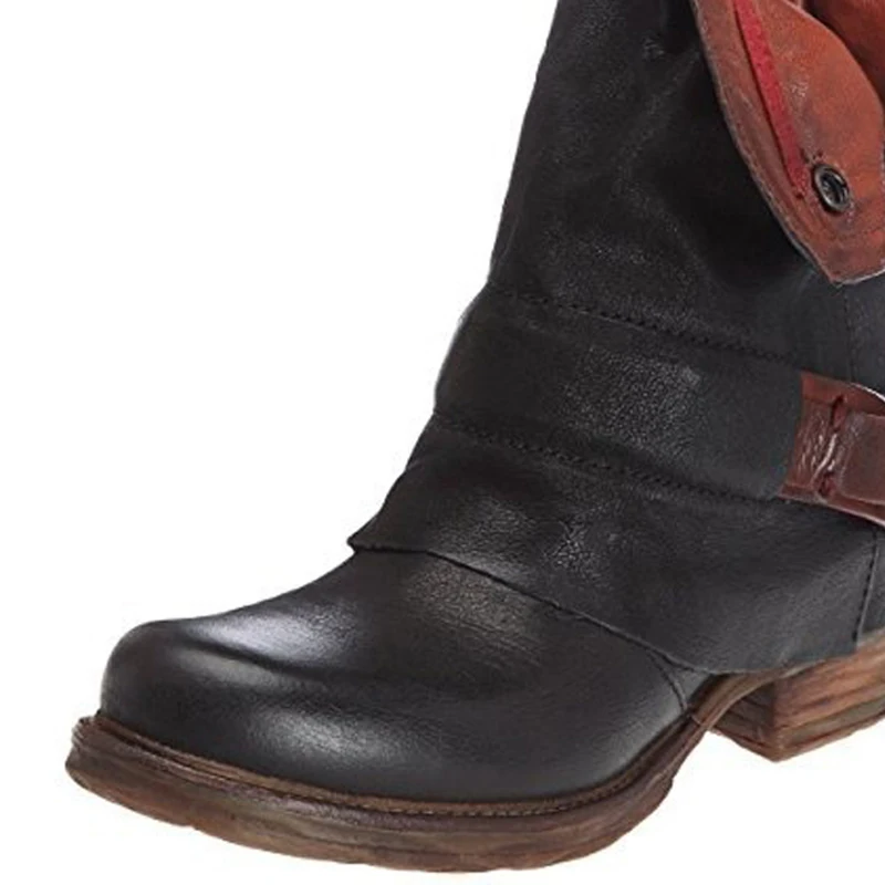 Tangnest/ботильоны на низком каблуке Женские Модные осенние ковбойские сапоги для верховой езды повседневная обувь на платформе на высоком каблуке размеры 34-43, XWX6834