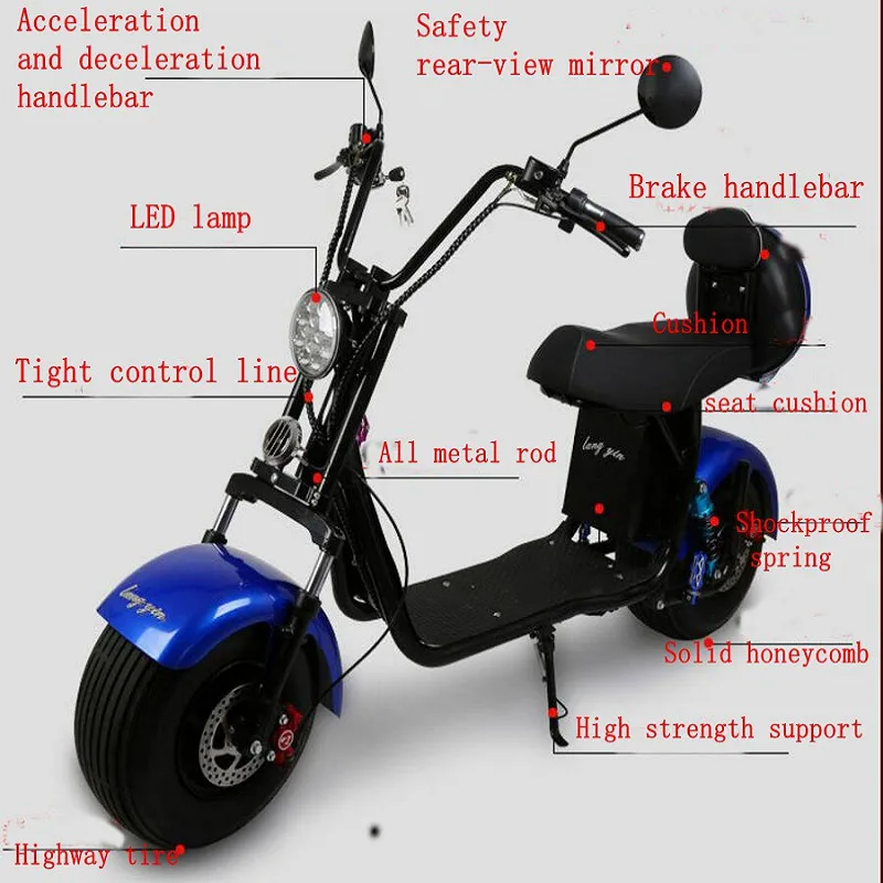 Excellent New Harley electric motorcycle electric scooter /Super long endurance /Harley car with a rear case/with a variety of desisn 6