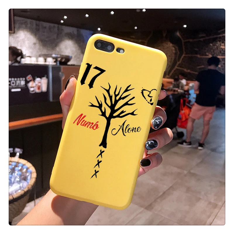 XXXTENTACION The Tree of Life Tattoo Candy Color TPU Case phone For iphoneX 7 8 XS XR XSMAX Pink Red Yellow purple White Cover