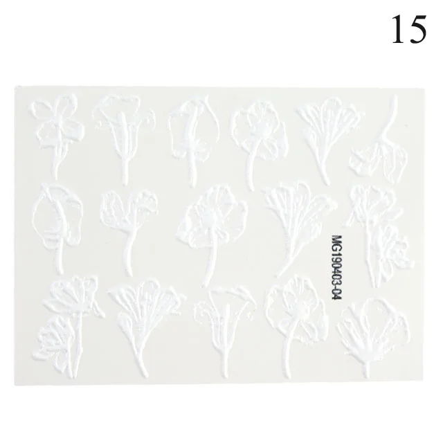 16 шт смешанные конструкции цветок Фольга для ногтей дизайн ногтей голографическая наклейка Звездная бумага набор клейкая оберточная бумага наклейки украшения - Цвет: 15