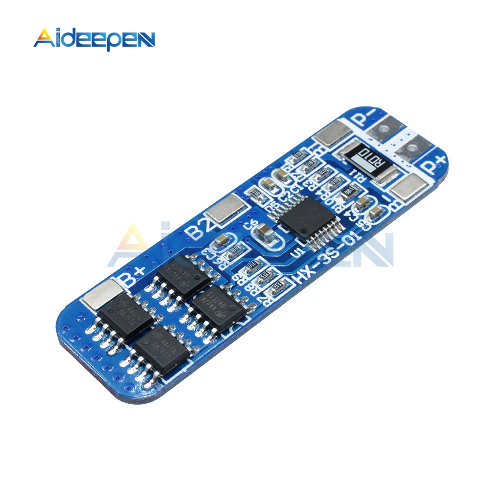 

3S 10A 12V Lithium Battery Charger Protection Board Module 18650 Li-ion Battery Cell Charging BMS 10.8V 11.1V 12.6V