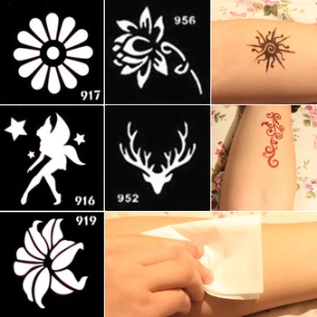 

DIY Airbrush Paint Mehndi Henna Indian Tattoo Template Mini Small Unisex Henna Tattoo Stencil Bird Fly Pattern