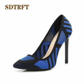 

SDTRFT stilettos 11cm thin high heels wedding shoes woman sexy Crossdresser SM pumps Pointed Toe zapatos mujer Plus:35-44 45 46