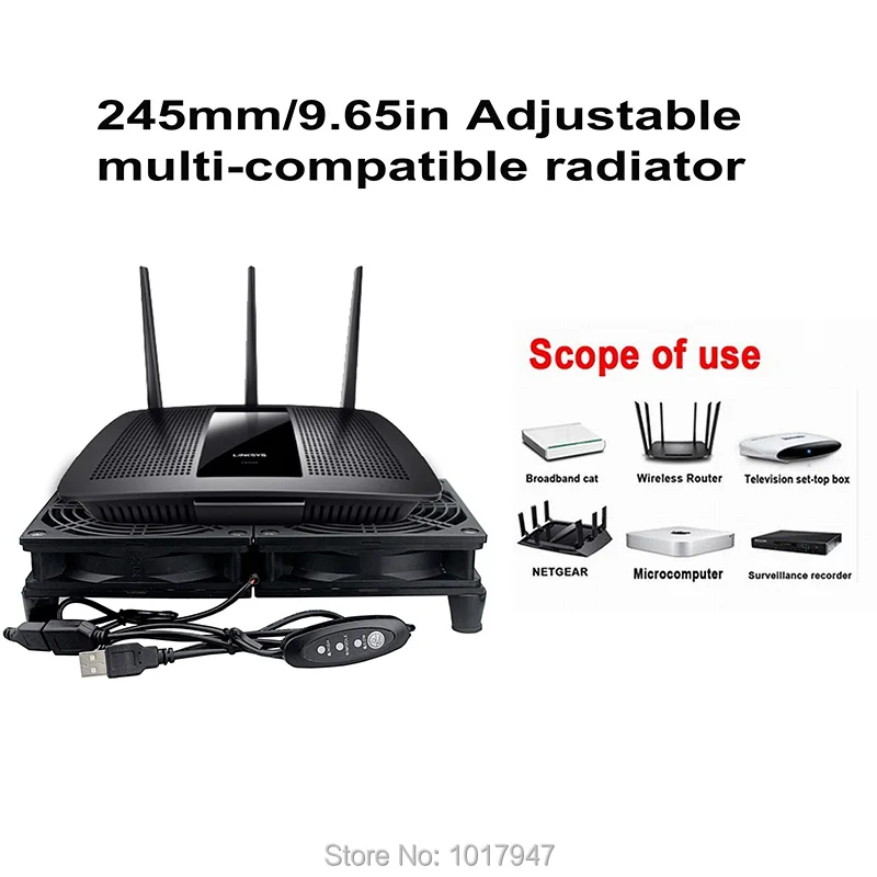 Gdstime 120mm TV Box Router Modem Cooling Fan Adjustable Speed Universal Notebook Base Radiator for NETGEAR/ASUS GT/RT-AC5300