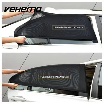 

2PCS Car Window Cover Sunshade Sun Shade Curtain UV Protection Shield Pair Visor Mesh Solar Mosquito Dust Protection Car-covers