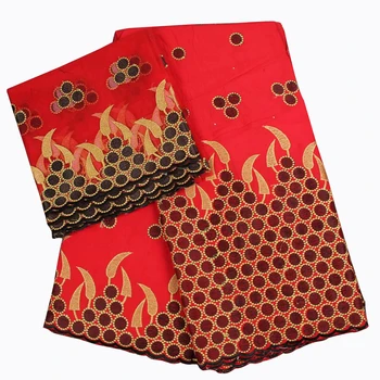 

African Bazin riche fabric embroidered high quality Bazin riche getzner 5 yards + 2 yards beaded net lace fabric for dress A307-