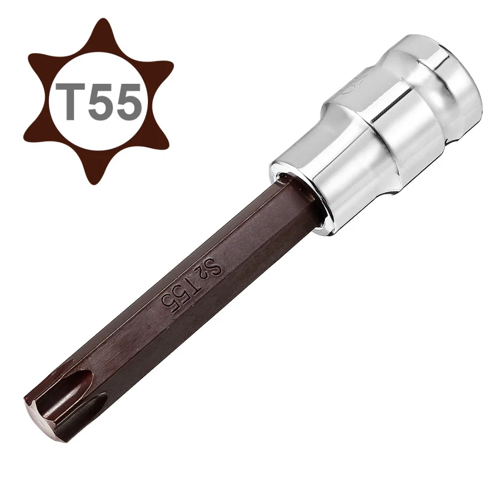 

UXCELL Newest 1 Pcs S2 Steel 1/2-Inch Drive T55 Torx Bit Extra Long Socket